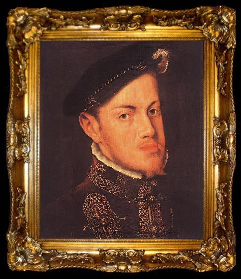 framed  MOR VAN DASHORST, Anthonis Portrait of the Philip II, King of Spain sg, ta009-2